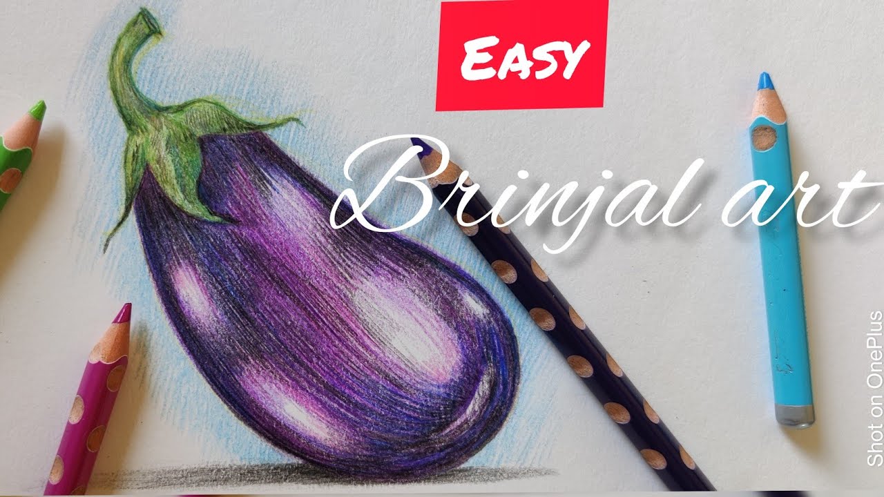 Brinjal art 🍆🍆🍆/Brinjal drawing /Brinjal pencil art #brinjal #art - YouTube