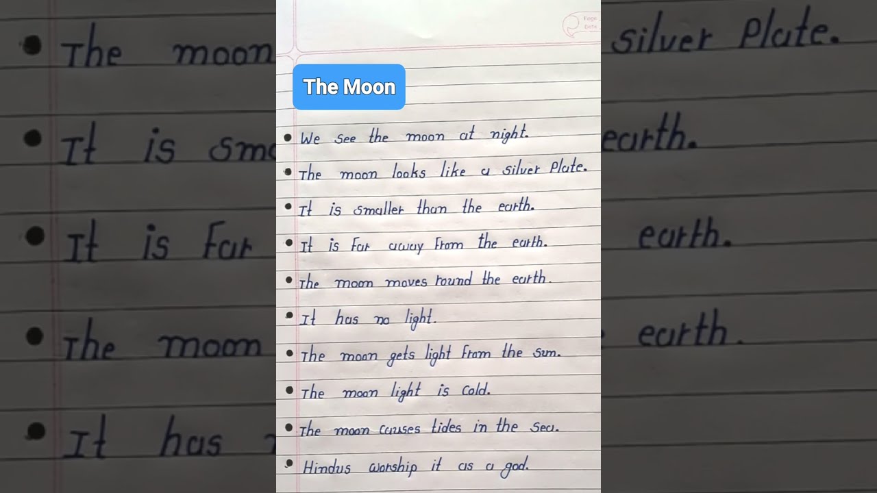 The Moon Essay In English 10 Lines Short On
