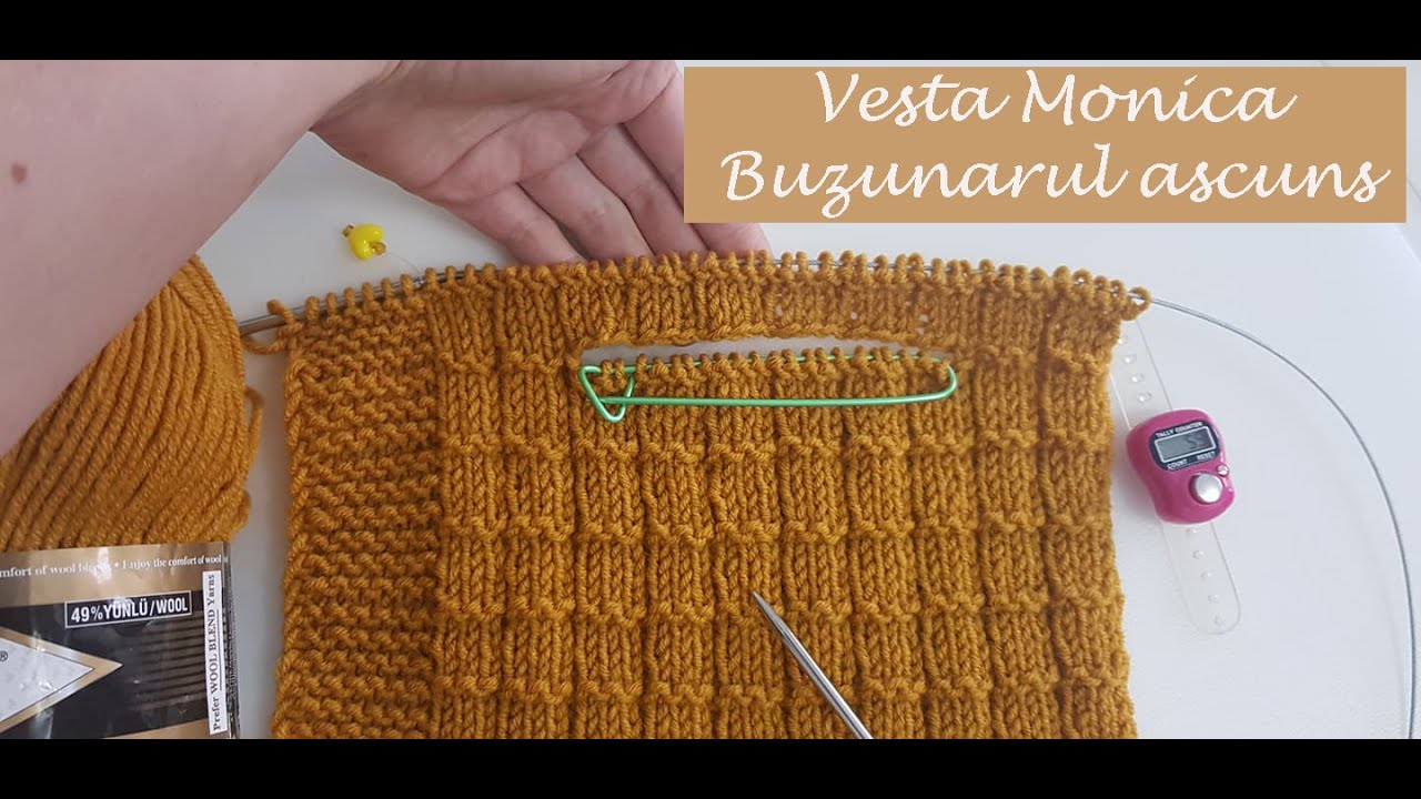 Vesta Monica a V-a Parte: Buzunarul ascuns #vestatricotata #handmade #knitt