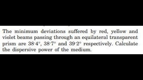 The minimum deviations suffered by red, yellow and violet beams passing through an equilateral tran