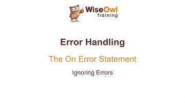 Excel VBA Online Course - 7.1.1 Ignoring Errors