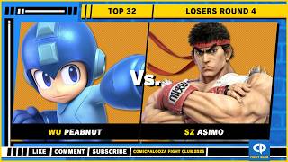 Comicpalooza Fight Club 2026 - Top 32 - Losers Round 4 - Peabnut (Megaman) VS Asimo (Ryu) - SSBU
