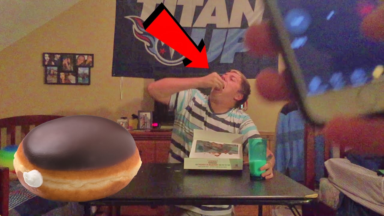 World Record Attempt EATING 7 CREAM FILLED DONUTS IN 3 MINUTES