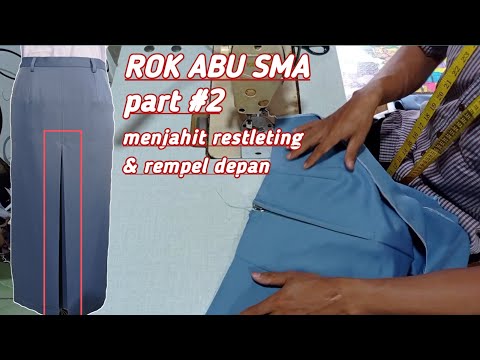 Cara membuat seragam sekolah - rok abu abu sma - part 2