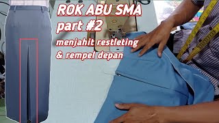 Cara membuat seragam sekolah - rok abu abu sma - part 2