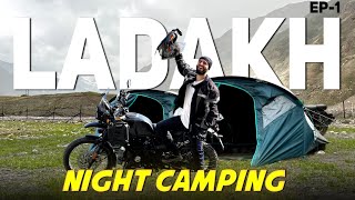 Night Camping In Heavy Rain 🌧️ || Kashmir To Ladakh Bike Trip Ep-1 || The Umar