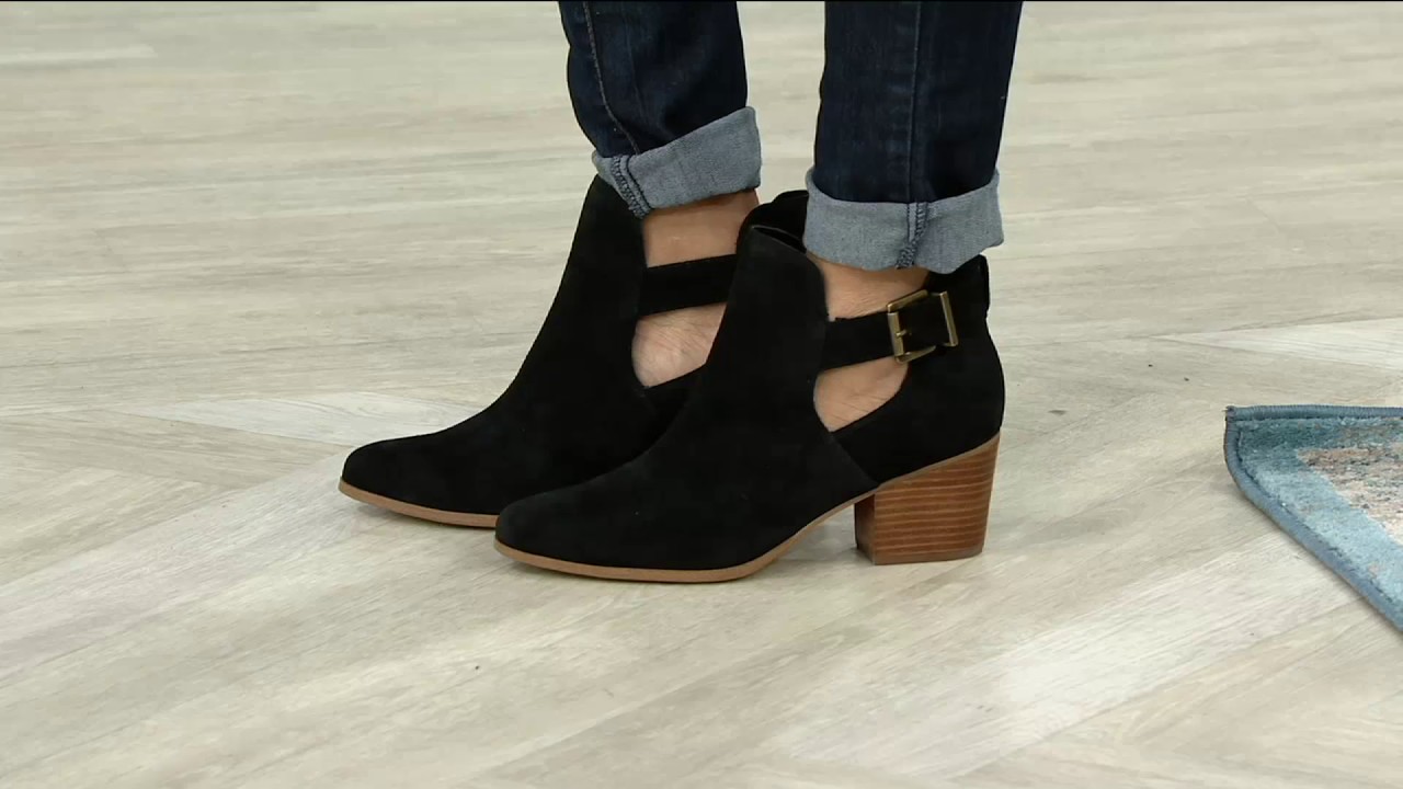 suede cut out ankle boots