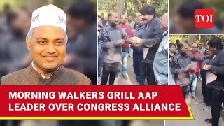 Viral: AAP Candidate Grilled By Voters Over Cong Alliance During Morning Walk I Watch