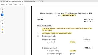 Xii Practical Model Questions 2024 Practical Model 2024