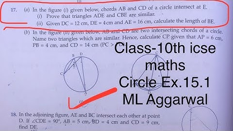 Class-10th #icse #maths #circle | In the figure (i) given below, chords AB and CD of a circle