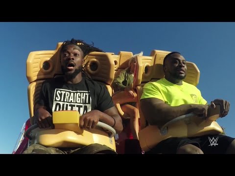 The New Day and Lana ride the Hollywood Rip Ride Rockit