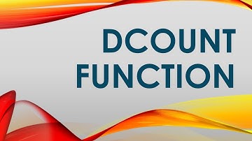 How to use DCOUNT Function in Excel?