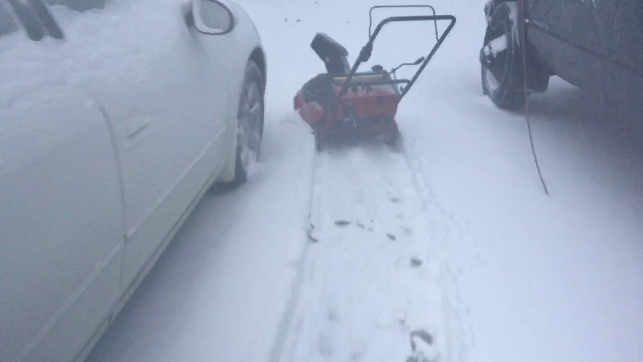 MTD 4.5/21 Single Stage 2 Cycle SnowBlower Performance Video - YouTube