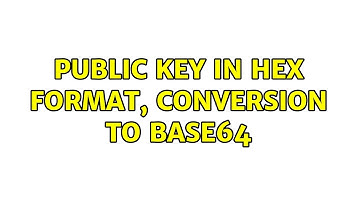Public key in hex format, conversion to base64 (2 Solutions!!)