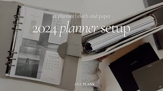 A5 6-Ring 2024 Planner Setup | Cloth and Paper Foundations Leather Agenda
