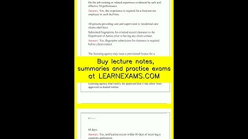 CALIFORNIA ARF ADMINISTRATOR EXAM QUESTIONS AND ANSWERS video