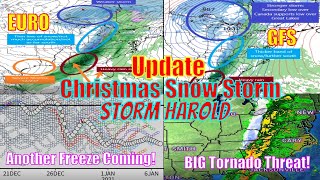 Christmas Snow Storm Update Big Tornado Threat - Storm Harold - The WeatherMan Plus Weather Channel