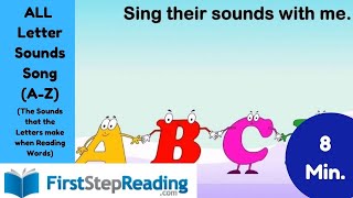 A-Z Letter Sounds Song/ Phonics/Reading with Letter Sounds/ Kindergarten/Preschool/ English/ ESL by FirstStepReading 30,288 views 3 years ago 7 minutes, 59 seconds