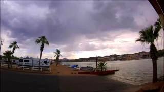 Dark Clouds roll in then they roll away again. Colorado River
