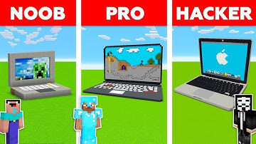 Minecraft Battle: NOOB vs PRO vs HACKER: NEW APPLE MacBook BUILD CHALLENGE in Minecraft / Animation
