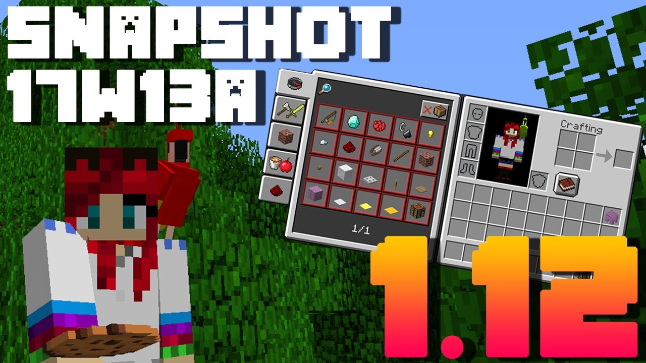 Minecraft 1.12 snapshot 17w13a papagájok, receptek! youtube