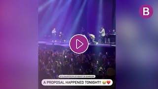 Moment Birmingham N - Dubz Gig Halted As Boyfriend Pops Question To Stunned Girlfriend