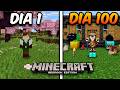 Sobreviví 100 Días en MINECRAFT HARDCORE en Minecraft Bedrcok
