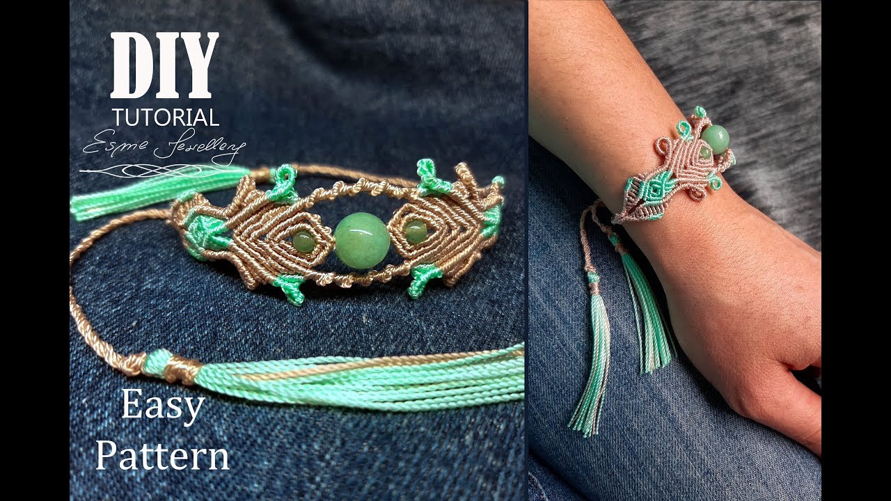 Makramowa bransoletka krok po kroku / Macrame bracelet tutorial DIY / Pulsera de macrame con flecos.