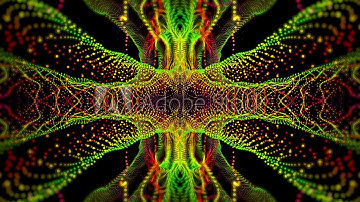 3D red-green seamless fractal form.
