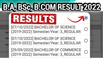 फाइनली रिजल्ट आ गई ऑफिशल वेबसाइट में | B.A, BSc, B.COM RESULT 2022