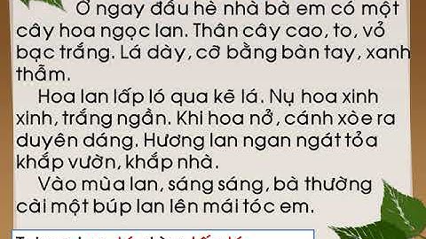 Tập đọc: Hoa ngọc lan lớp 1