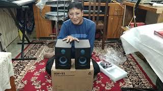 audio array AM- S1- 4,, inch studio monitor speakers. unboxing