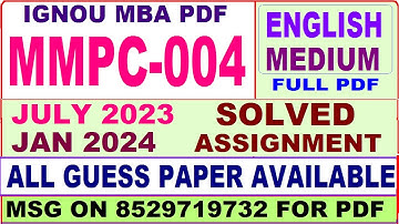 mmpc 004 solved assignment 2024 / mmpc 004 solved assignment 2023 / mmpc 004 assignment 2023-24