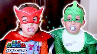 little babies big trouble pj masks in real life superhero full episodes