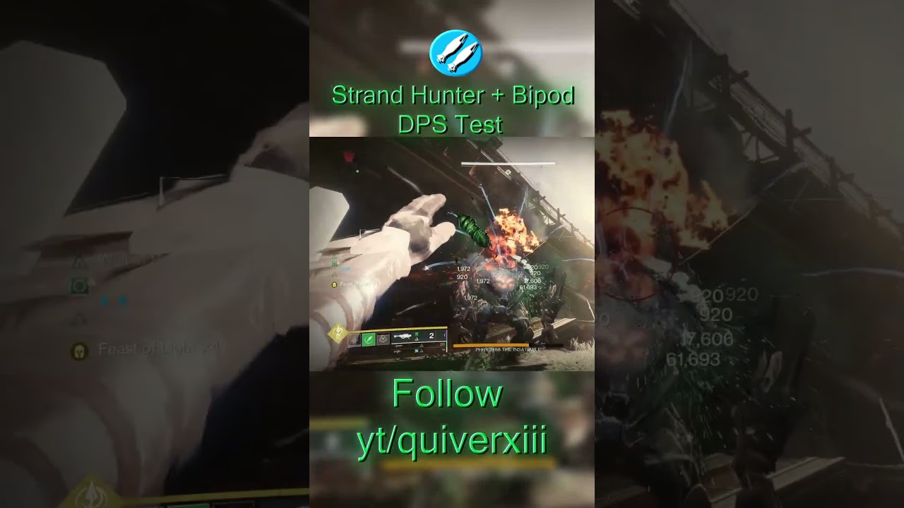 Strand Hunter and Bipod DPS Rotation Test #destiny2 #destiny2pve #destiny #destinyplayers #gaming