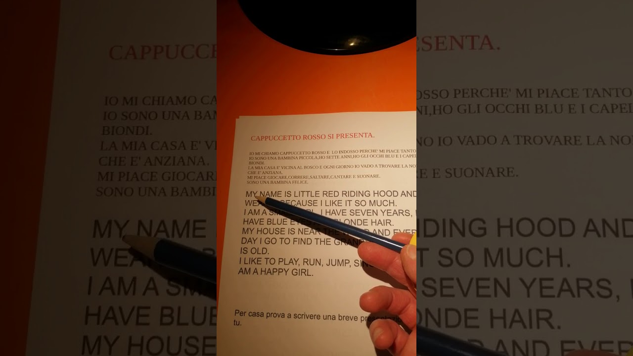 Inglese Classe 1 Cappuccetto Rosso Si Presenta Spiegazione Youtube