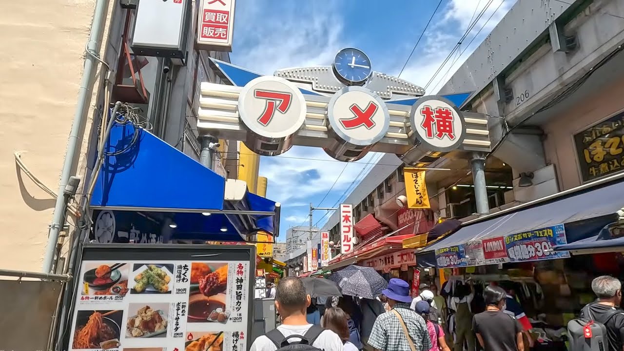 Tokyo, Japon | Ueno → Marché de Asakusa via Ameyoko | Balade Urbaine d’Été 4K