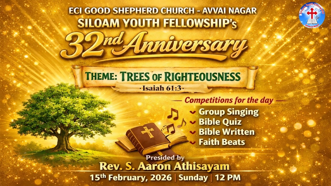 🔴LIVE | 32nd YOUTH FEST 2026 | SILOAM YOUTH FELLOWSHIP | ECI GOOD SHEPHERD CHURCH | 15-02-2026