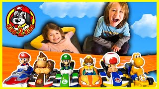 Kids Build🏎 Longest MARIO KART RACE With All Our HOT WHEELS TRACK