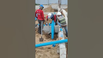 Technical connect PVC pipe with glue for underground work