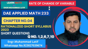 DAE | Math 233 | 2nd year | chapter no 4 | Short Questions | Q No.1,2,6,7,10 | Short Syllabus 2023