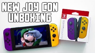 Nintendo Switch NEON Purple and Orange Joy Con Unboxing + Review (New Joycons 2019))