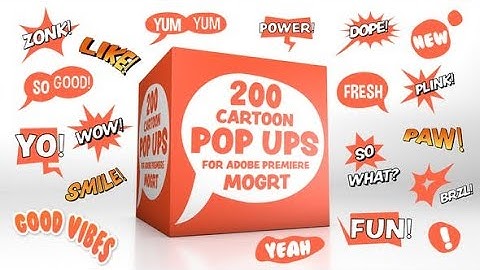 Premiere Pro Template: Cartoon Pop-Ups for Premiere - MOGRT + Free Font