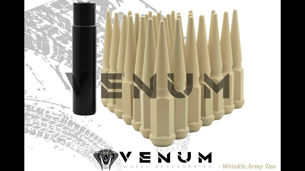 Wrinkle Army  Tan | 4.5" Spike Lug Nut | Venum Wheel - Product Clip