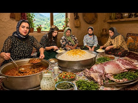 A Whole Village Cooks Together | Huge Lamb Stew & Sharing Food in Rural Iran 🍖🔥🌿