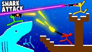SHARK ATTACKs Pirate Ship - Best NEW Stick Fight Maps (Stick Fight Multiplayer Custom Maps) screenshot 3