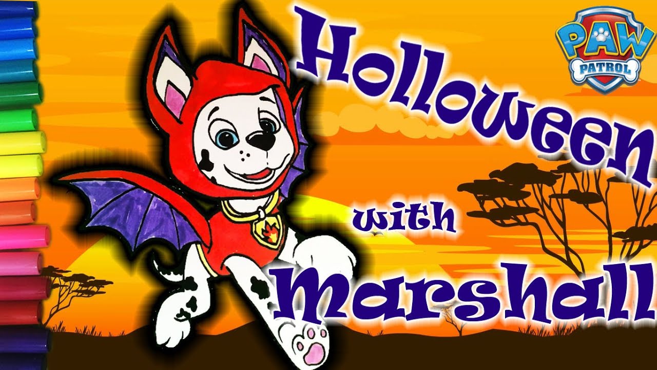 PAW PATROL Halloween pups | Marshall, Rocky, Skye | Cartoons & songs ...