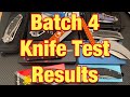 Batch 4 knife test results including the spyderco shaman 15v  microtech in magnacut 