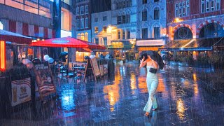 A Rainy Night in London ☔️ Autumn Walk in UK Capital City 🍂 4K Binaural