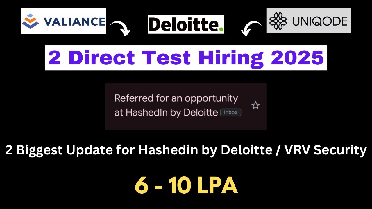 Direct Test Hiring 2024 | 2025 Batch Hiring OFF Campus | Deloitte ...